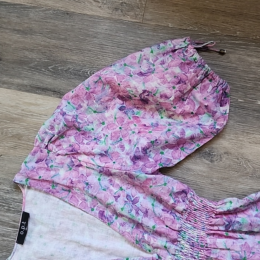 O.p.t Floral Dress with Puff Sleeves - Picture 4 of 16